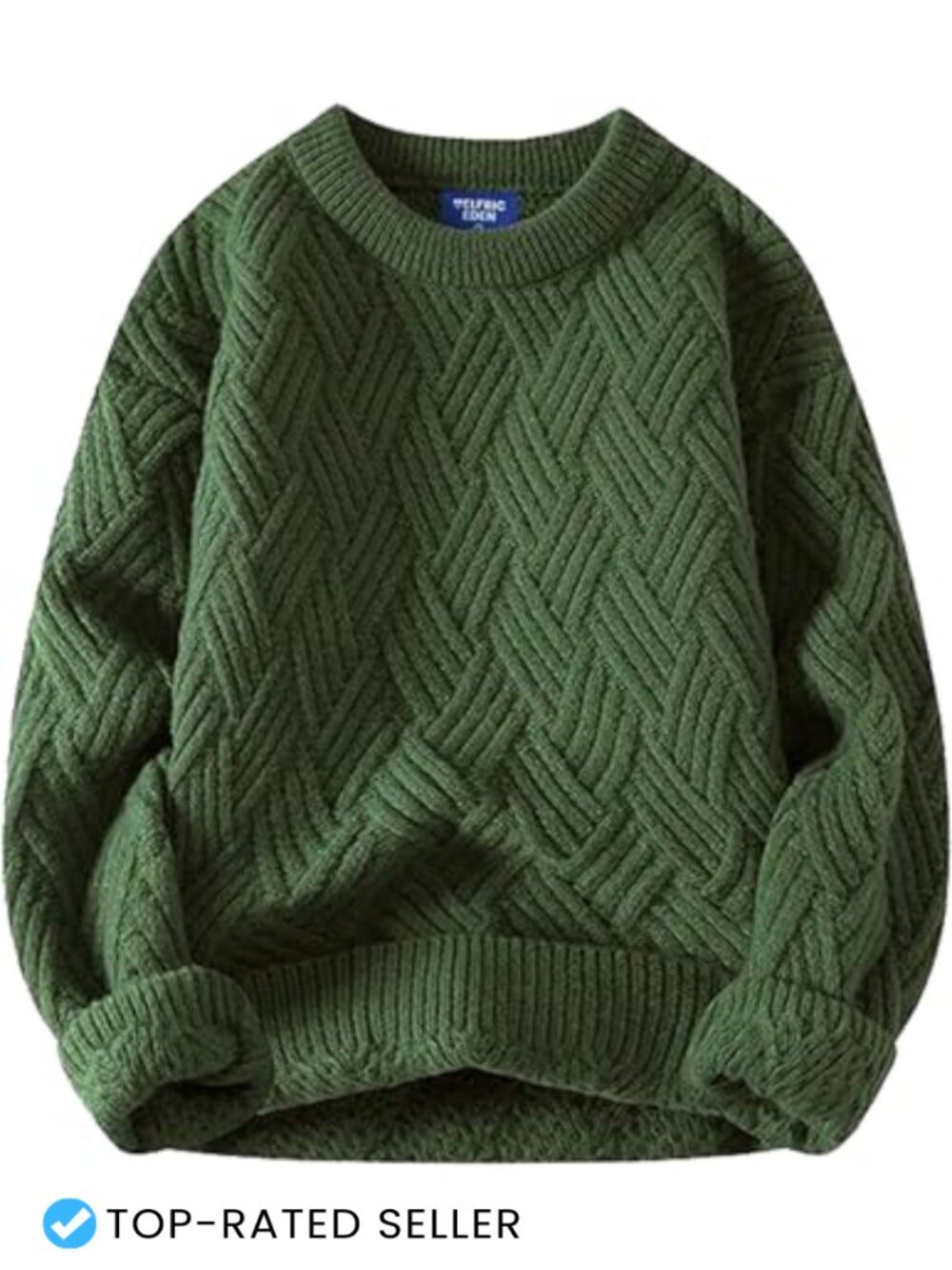 Vintage Oversized Cable Knit Sweater Loose Fit Crewneck Pullover